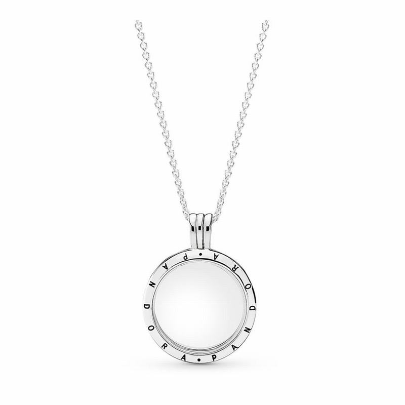 Pandora Floating Lockets Logo Necklace Online NZ, Sterling Silver (542018-PHN)